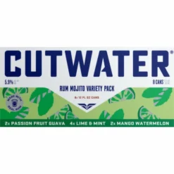 Cutwater Rum Mojito, Passion Fruit Guava/Lime & Mint/Mango Watermelon, Variety Pack, 8 Each