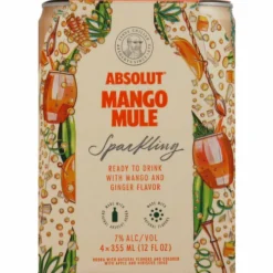 Absolut Vodka, Mango Mule, Sparkling, 4 Each